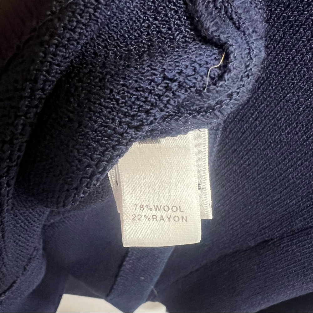 St John Navy Blue Blazer Santana Knit Gold Button Wool Blend 12 - Picture 3 of 6